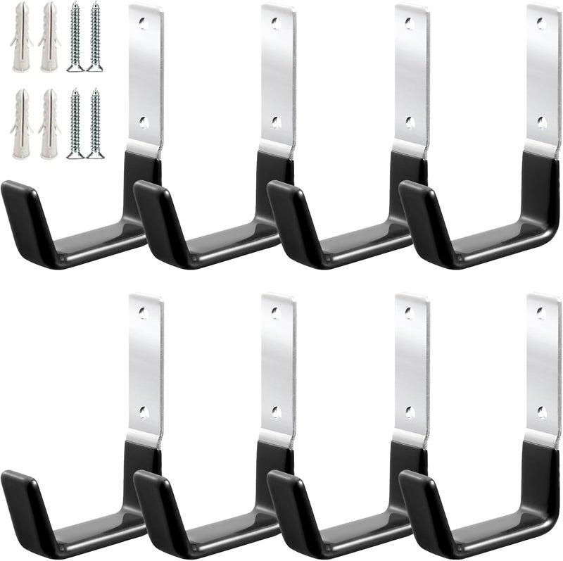 GeeWatom Heavy Duty Steel Garage Hooks,Garage Storage Utility Hooks,Anti-Slip Hanger, Tool Organizer,Steel Wall Mount Organizer, Garden Hose Hanger (Small-8PC) - Image 1